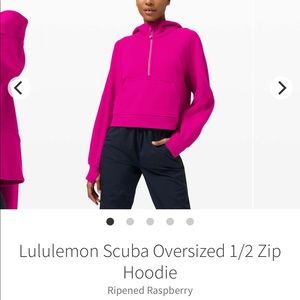 Lululemon Scuba Half zip Ripened Raspberry XS/S